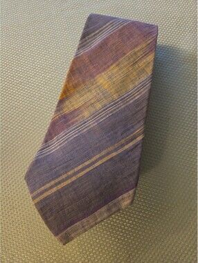 Vintage Kenneth Roberts Cotton Ikat Striped Tie